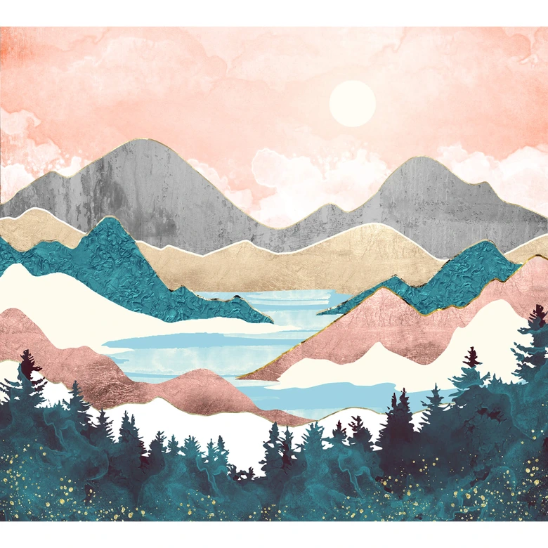 Fototapete SpaceFrog Designs - Sonnenaufgang am See 