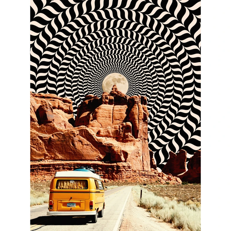 Fototapet Road trip - En tur til månen - Taudalpoi 