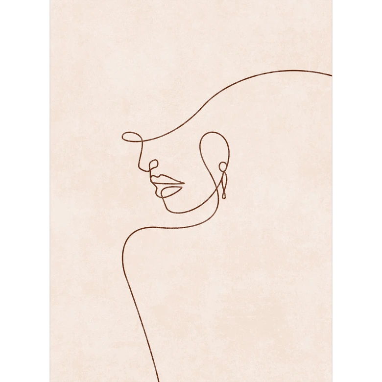 Papier peint Délicats contours d'une femme - Line Art - Tunaboylu 