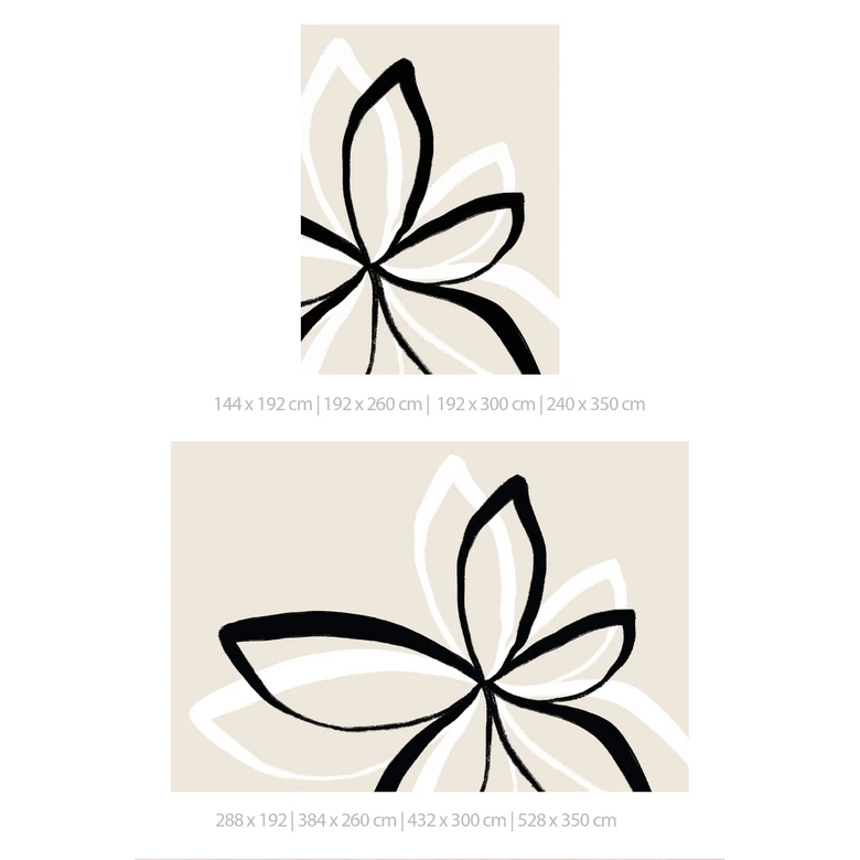 Fototapete uplusmestudio - Line Art - Die doppelte Blüte 