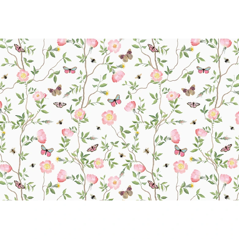 Rosas de Navidad rosadas en primavera - fotomural - UN Designs 