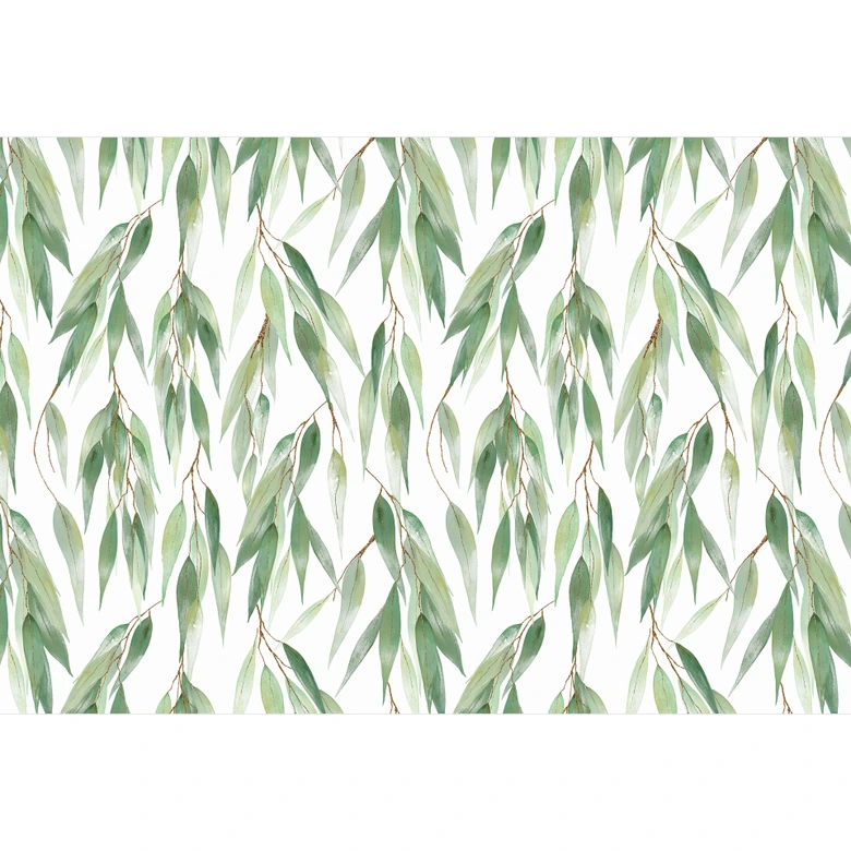 Fototapete Zweige mit grünen Blättern - UN Designs 