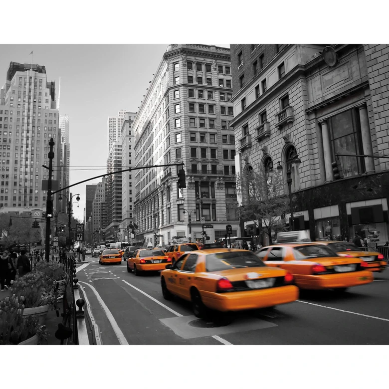 Fototapete - Cabs in Manhattan - 336x260 cm 
