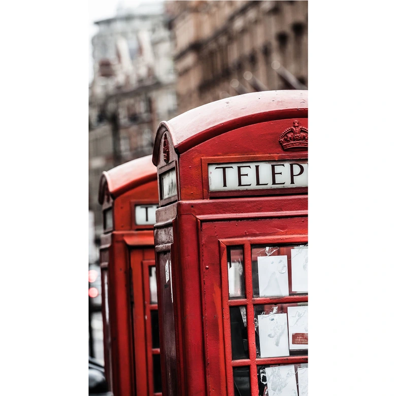 Fototapete Britische Telefonzelle - 144x260 cm 
