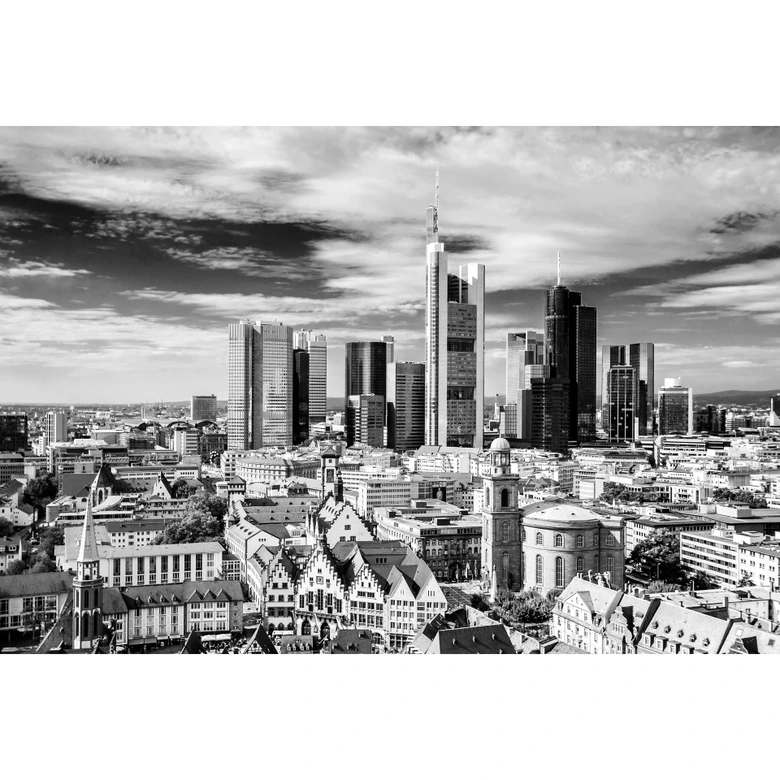 Fototapet med Frankfurts skyline - 384x260 cm 