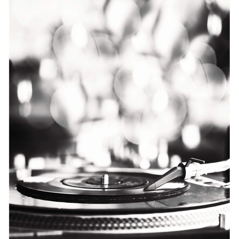 Fototapete Vinyl Record on Turntables - 240x260 cm 