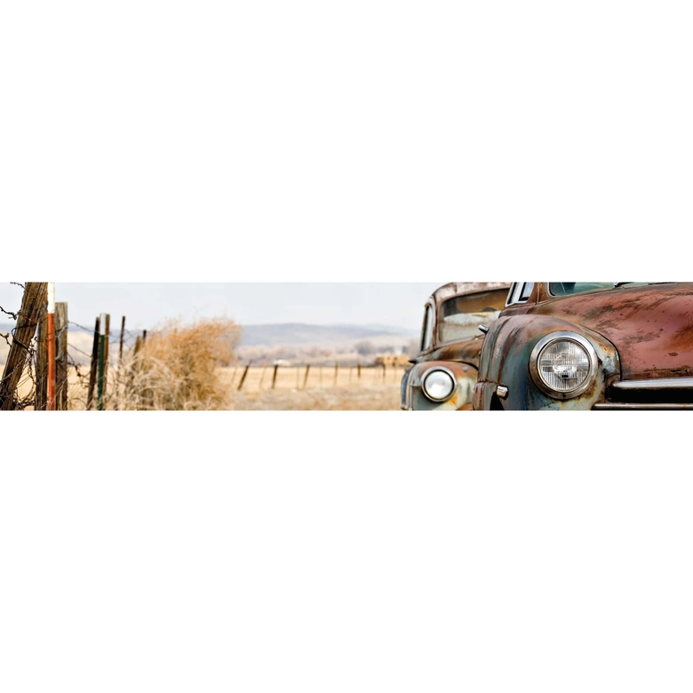 Fotobehang Oude Roestige Auto's - Panorama 