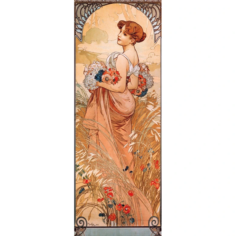 Fototapete Mucha – Jahreszeiten: Der Sommer 1900 - 96x260 cm 