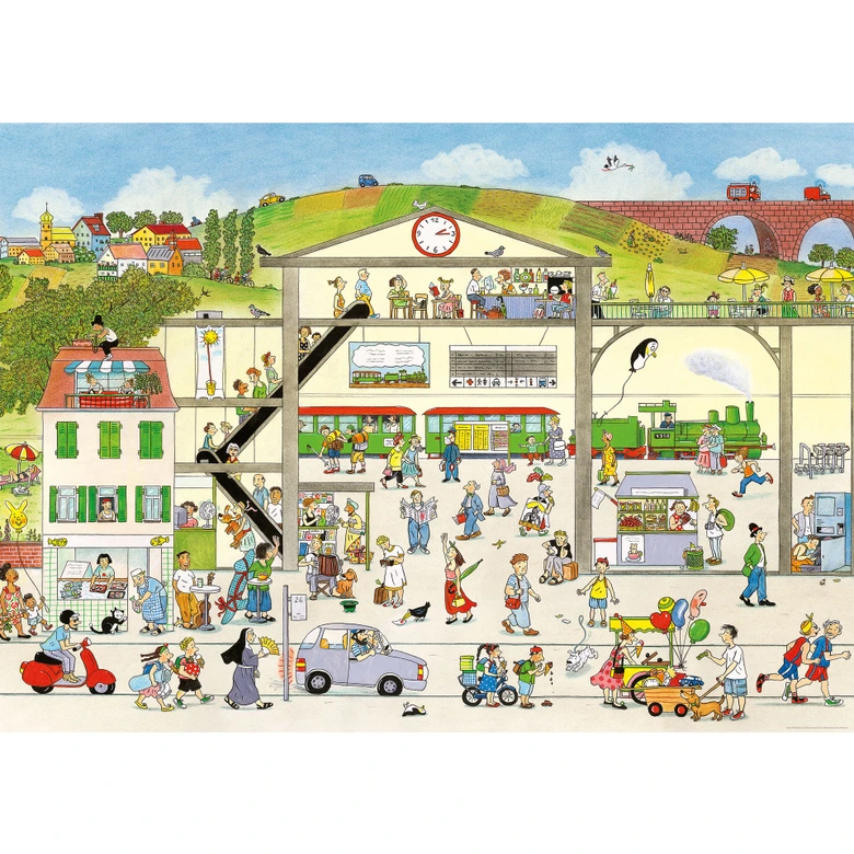 Wimmel - Train station in the Summer - Wall Mural 