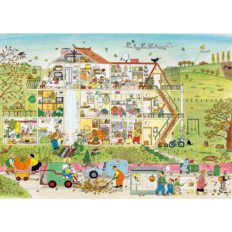 Fototapete Wimmel Haus im Herbst 