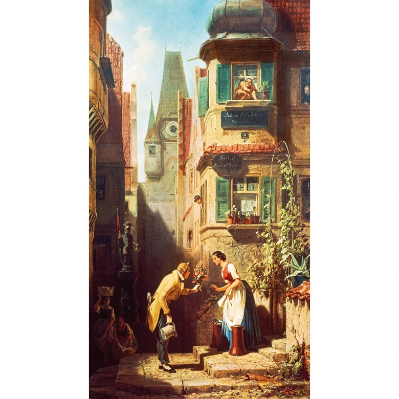 Papier peint photo Spitzweg - Le noceur éternel - 144x260 