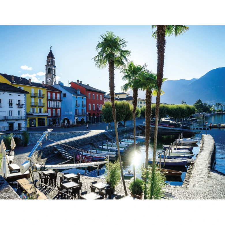 Fototapete Hafen am Lago Maggiore - 336x260 cm 
