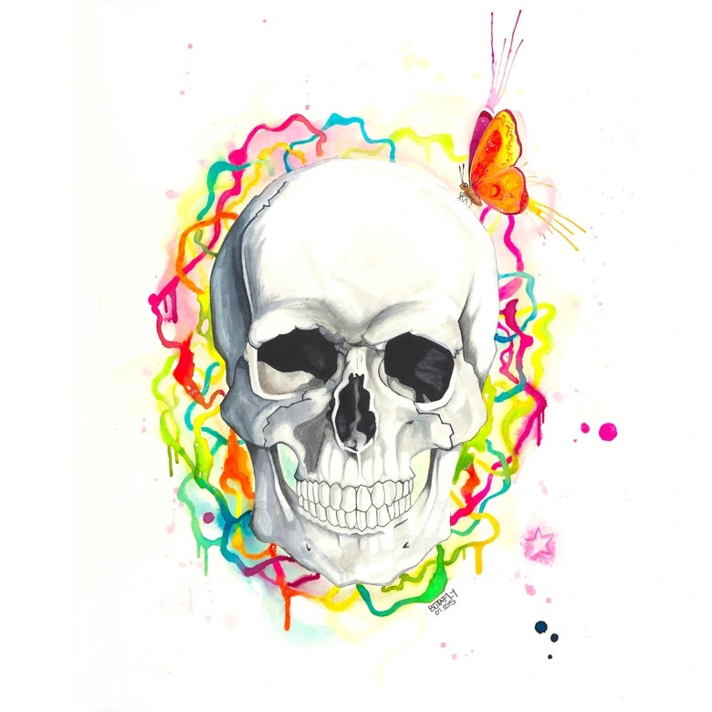 Fototapete Buttafly - Skull 
