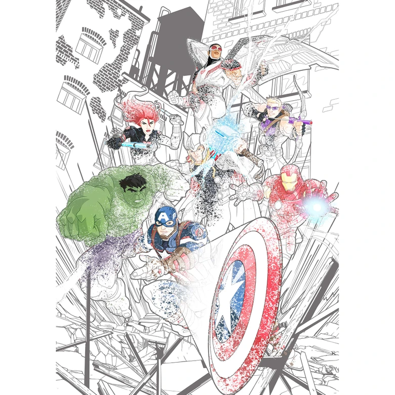 Vlies Fototapete - Avengers Attack - 200 x 280 cm 