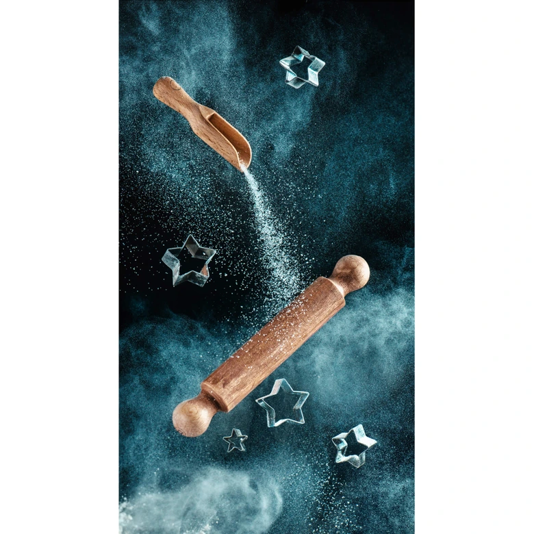 Fototapete Belenko - Kitchen mess: Star shaped Cookies 