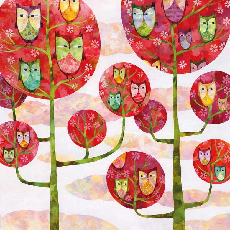 Fototapete Blanz - Eulen im Wald 