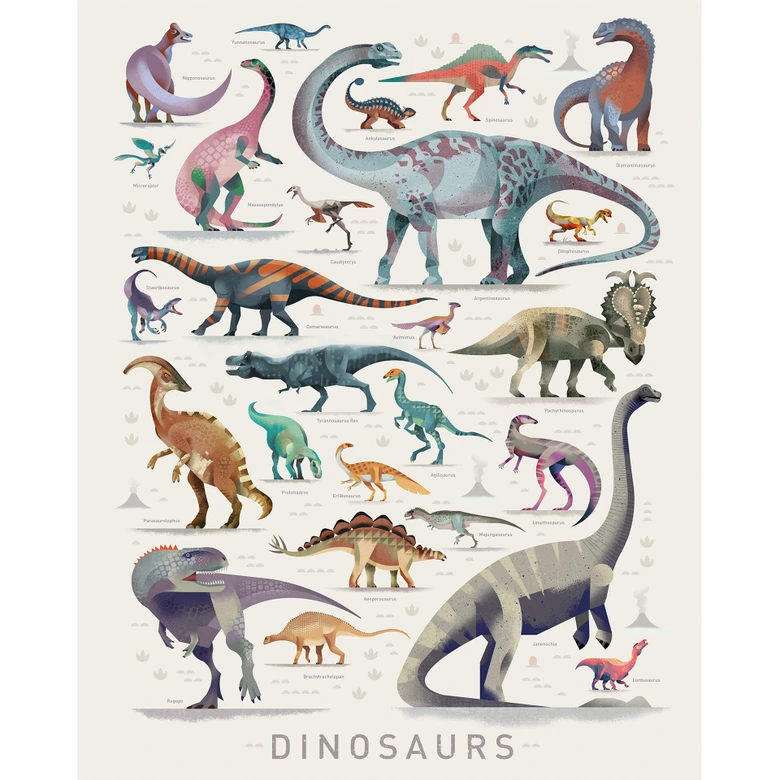 Fototapete Braun - Dinosaurs 