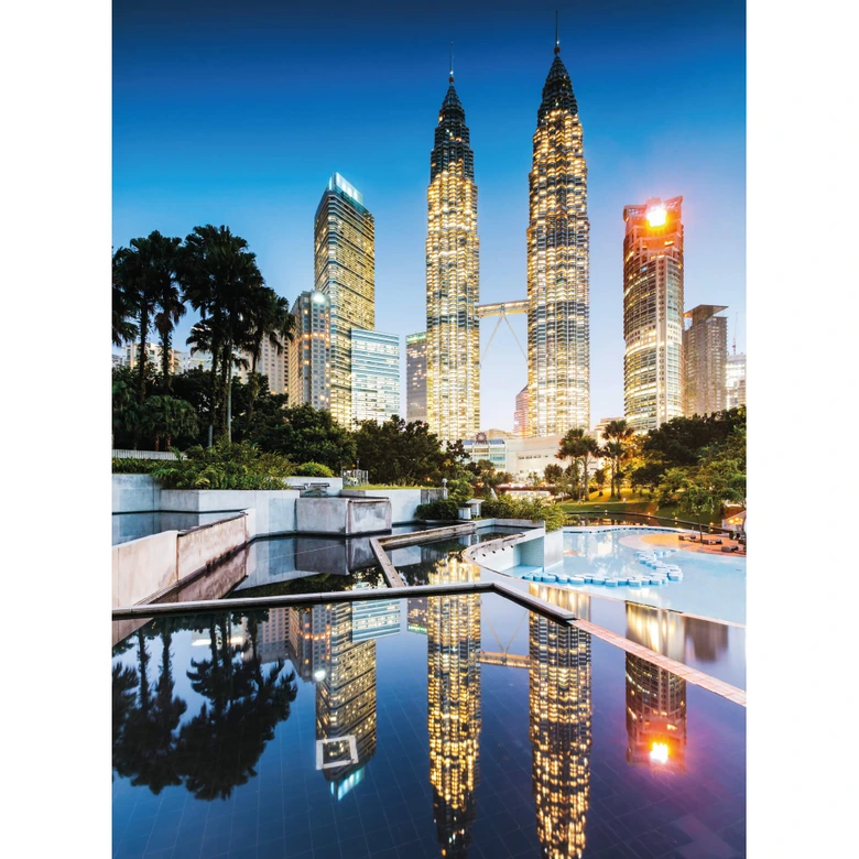 Fototapete Colombo - Petronas Towers bei Nacht 