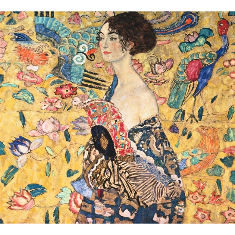 Fototapete Klimt - Dame mit Fächer - 288x260 cm 