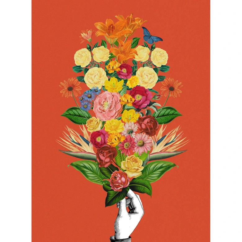 Fototapete Frida Floral Studio - Botanical Red 