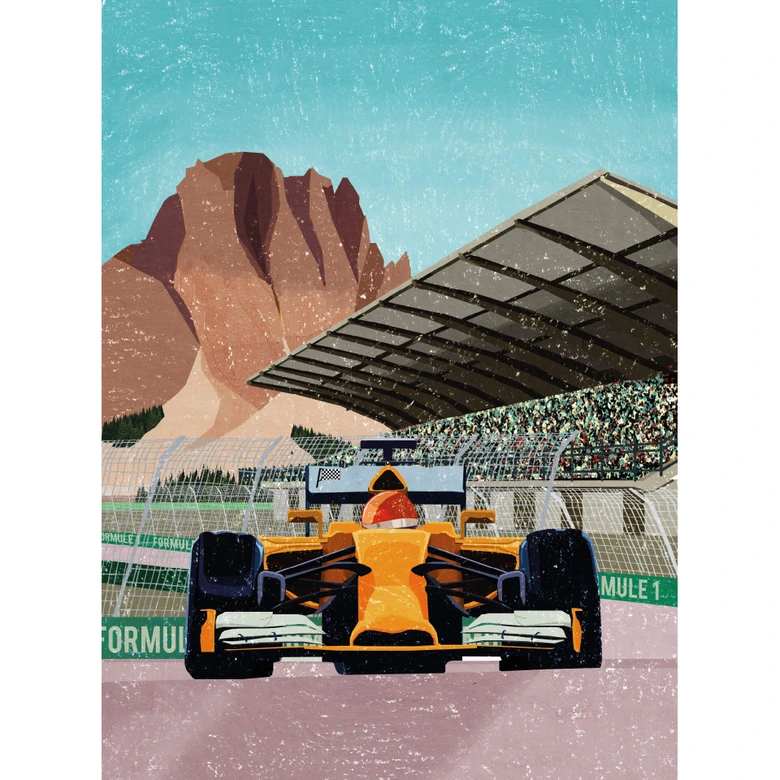 Papier peint photo Goed Blauw - La voiture de course 