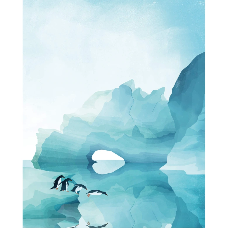 Fototapete Goed Blauw - Pinguine 