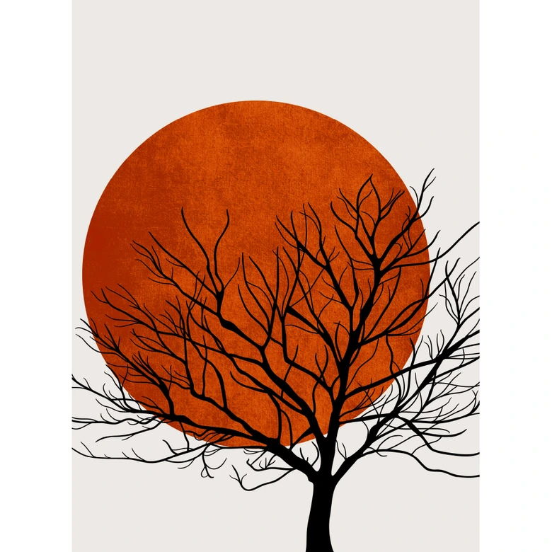 Fototapet - Kubistika - Varm solnedgang 