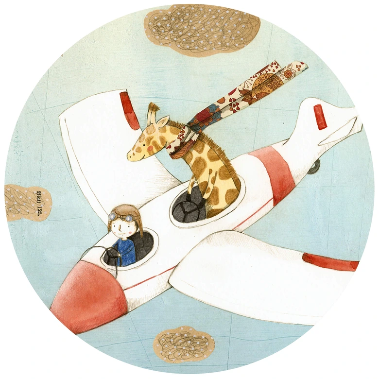 Fototapete Loske - Flugreise - Rund - Selbstklebend/Vlies 