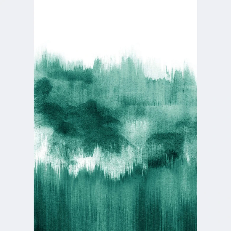 Fototapete Nouveauprints - Watercolour Brush Strokes (türkis) 