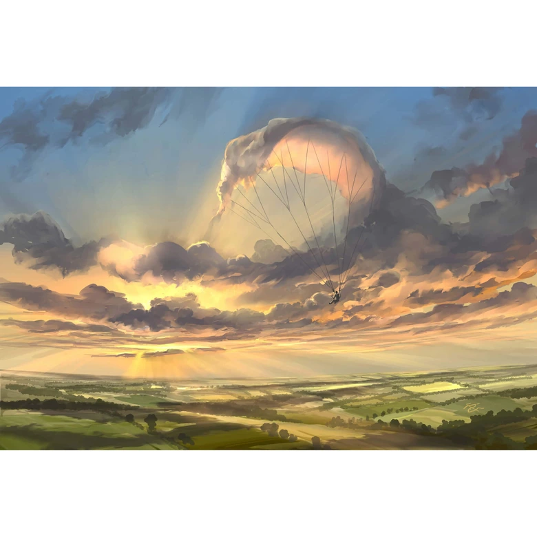 Fotobehang Aerroscape - Flying in the Clouds 