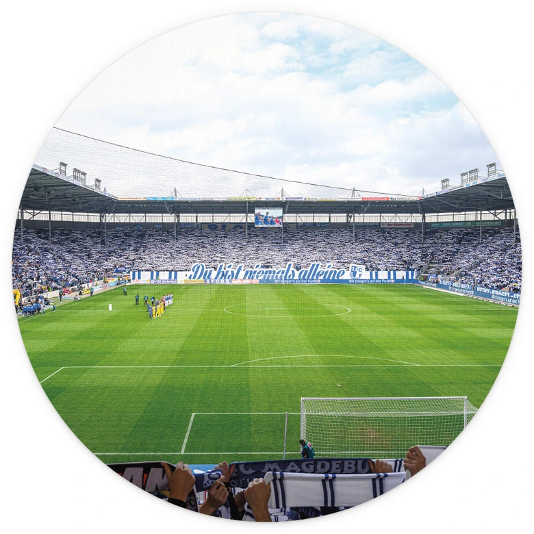 Fototapete 1. FC Magdeburg - Stadion Choreo - Rund - Selbstklebend/Vlies 