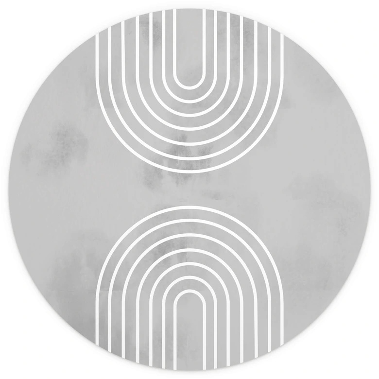 Papier peint photo 1X Studio - Arcs en glace - Rond - papier peint intissé/papier peint intissé autocollant 