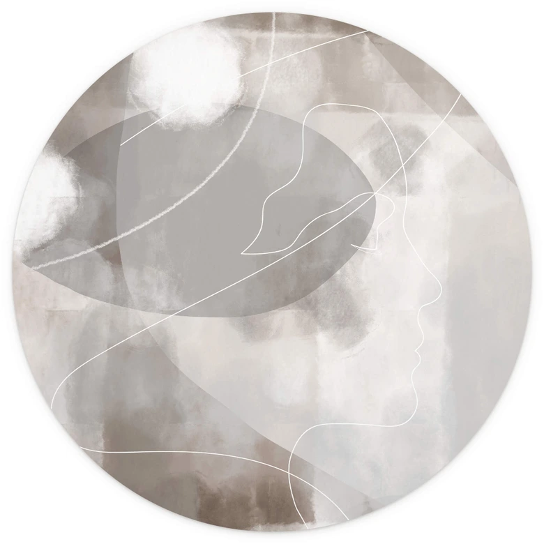 1X Papel pintado de Estudio - Retrato de mujer - Redondo - Papel pintado autoadhesivo/no tejido 