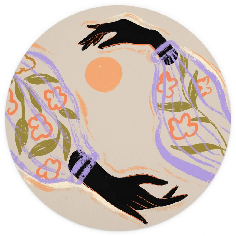 Arty Guava - Embrace the sun - Fototapeta okrągła - tapeta flizelinowa/tapeta flizelinowa samoprzylepna 