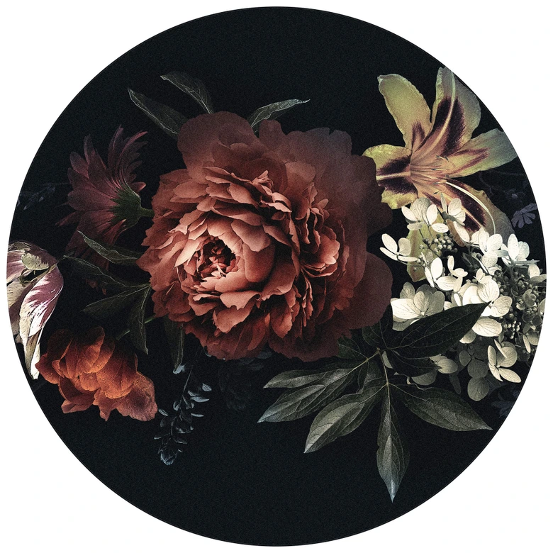 Fototapet - Rundt Blomsterbuket - vliesetapet/selvklæbende non-woven tapet 