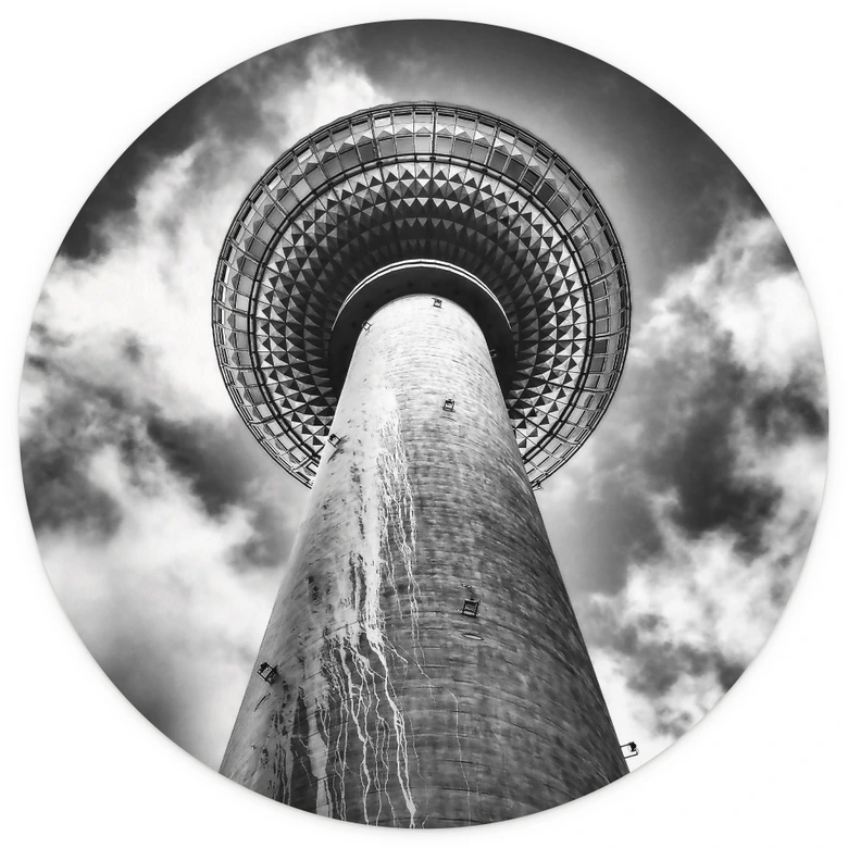Fototapete Wahrzeichen - Fernsehturm Berlin Rund - Brown - Selbstklebend/Vlies 