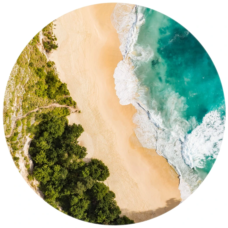 Fotomural Colombo - vista de la playa desde arriba - redondo - Papel pintado autoadhesivo/no tejido 