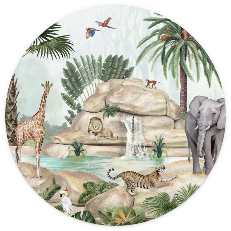 Behangcirkel Kikki Belle - Jungle Paradise - vliesbehang/zelfklevend vliesbehang 