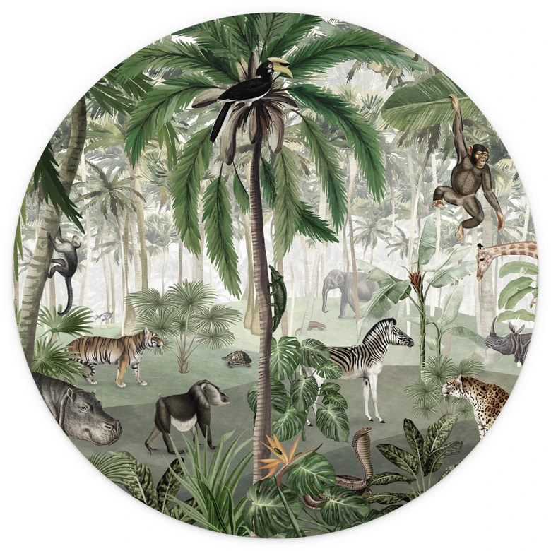 Behangcirkel Kikki Belle - Searching in the Jungle - vliesbehang/zelfklevend vliesbehang 