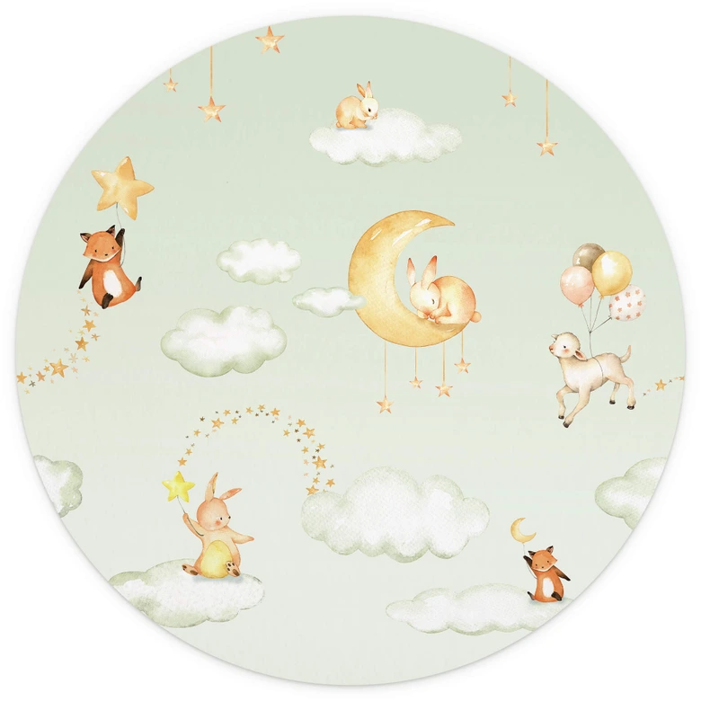 Oliver Robins - Sweet dreams green - Round - tapeta flizelinowa/tapeta flizelinowa samoprzylepna 