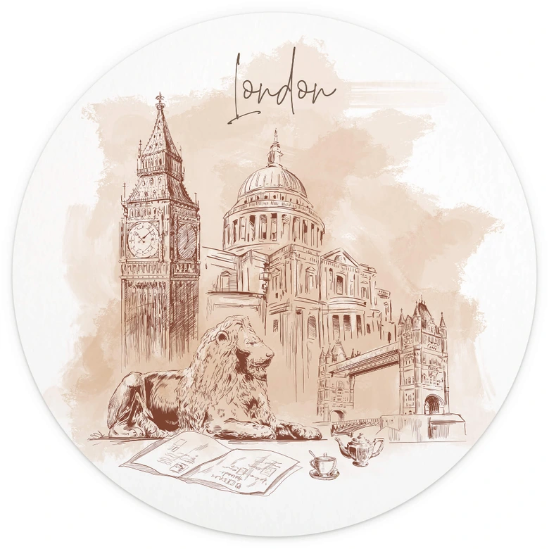 Fototapete London - Rund - Love your City - Selbstklebend/Vlies 