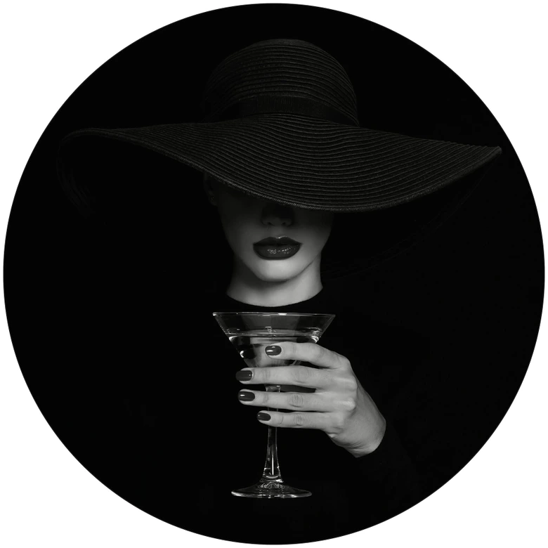 Papier peint photo rond Refat - Un verre de martini - papier peint intissé/papier peint intissé autocollant 