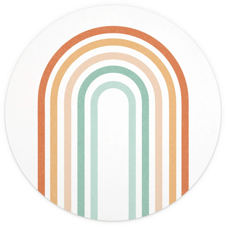 Tapet cirkel Boho Rainbow - vliesetapet/selvklæbende non-woven tapet 