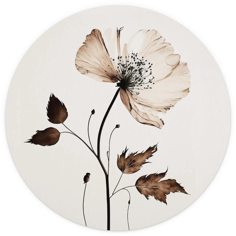 Behangcirkel Treechild - Droogbloemen - vliesbehang/zelfklevend vliesbehang 