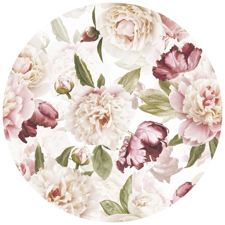 Fototapete UN Designs - Vintageblüten - Rund - Selbstklebend/Vlies 