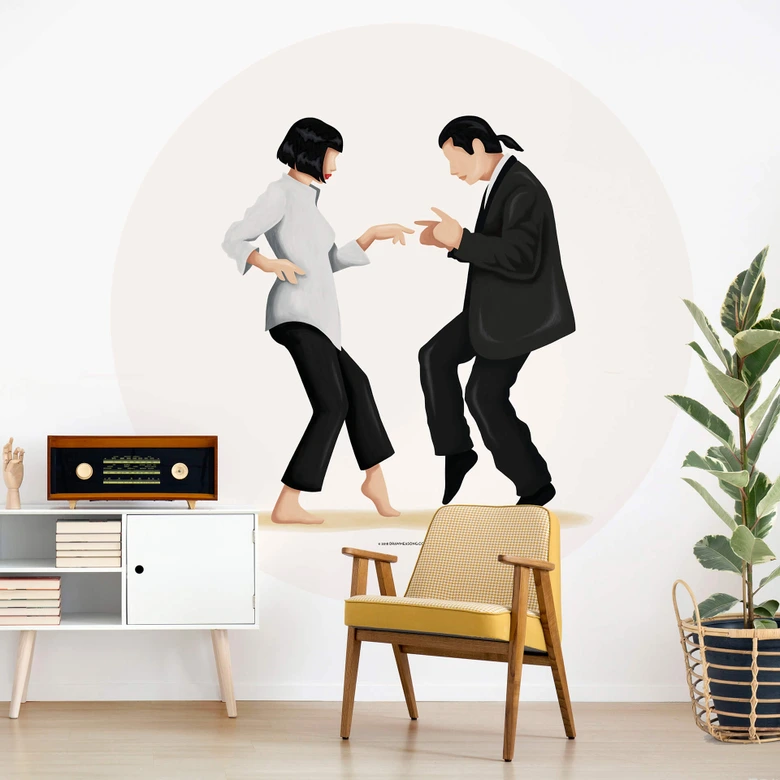 Behangcirkel Tohmé - Pulp Fiction - vliesbehang/zelfklevend vliesbehang 