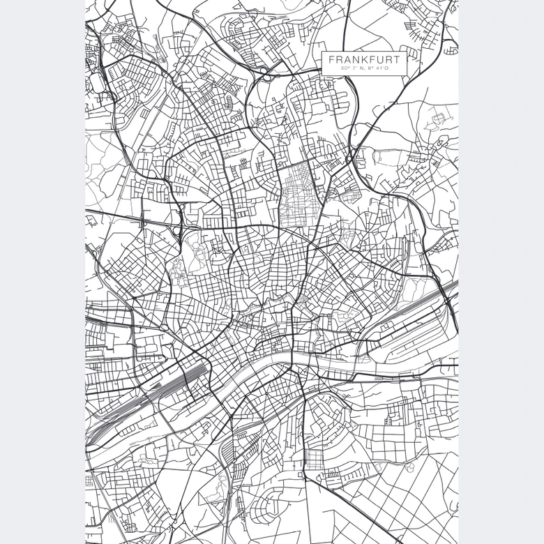Fototapete Stadtplan Frankfurt 
