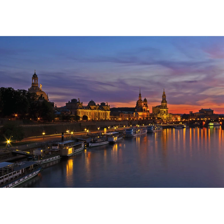 Fototapete Dresden im Nachtlicht - 384x260 cm 