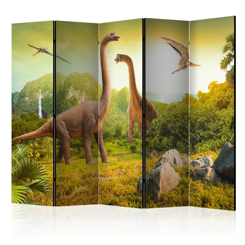 Paravent Séparation de pièce - Au royaume des dinosaures, 3 pièces 