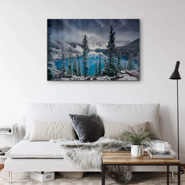 Glasbild Cole - Kalter Seeblick 